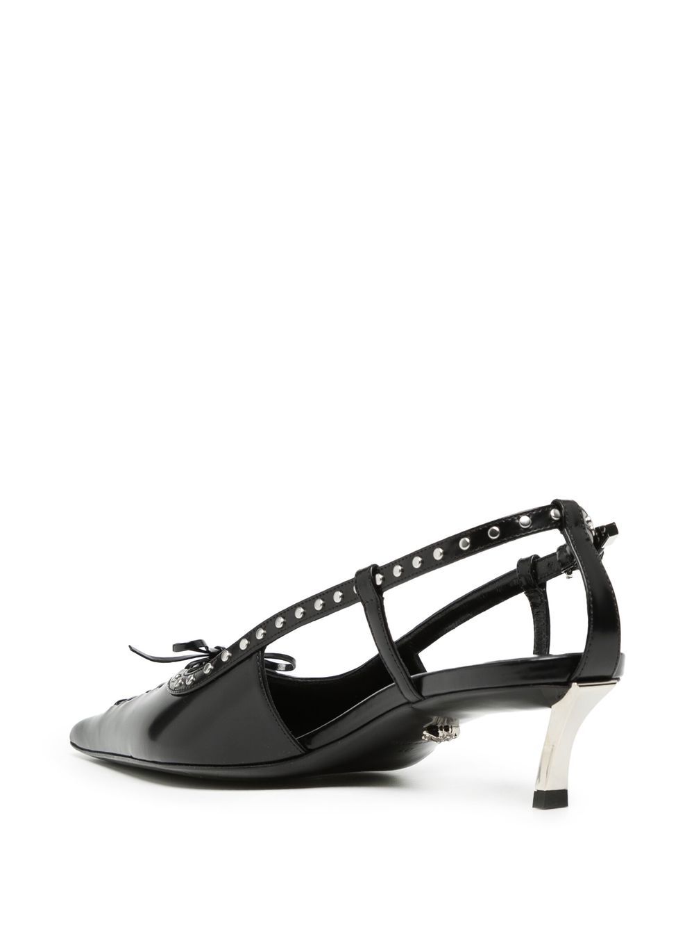 Versace Pin-point Laced Slingback Pumps In Black | ModeSens