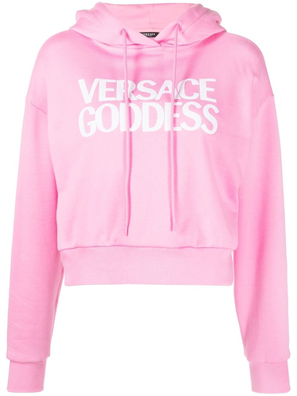 Shop Versace Goddess Logo Hoodie In Rosa