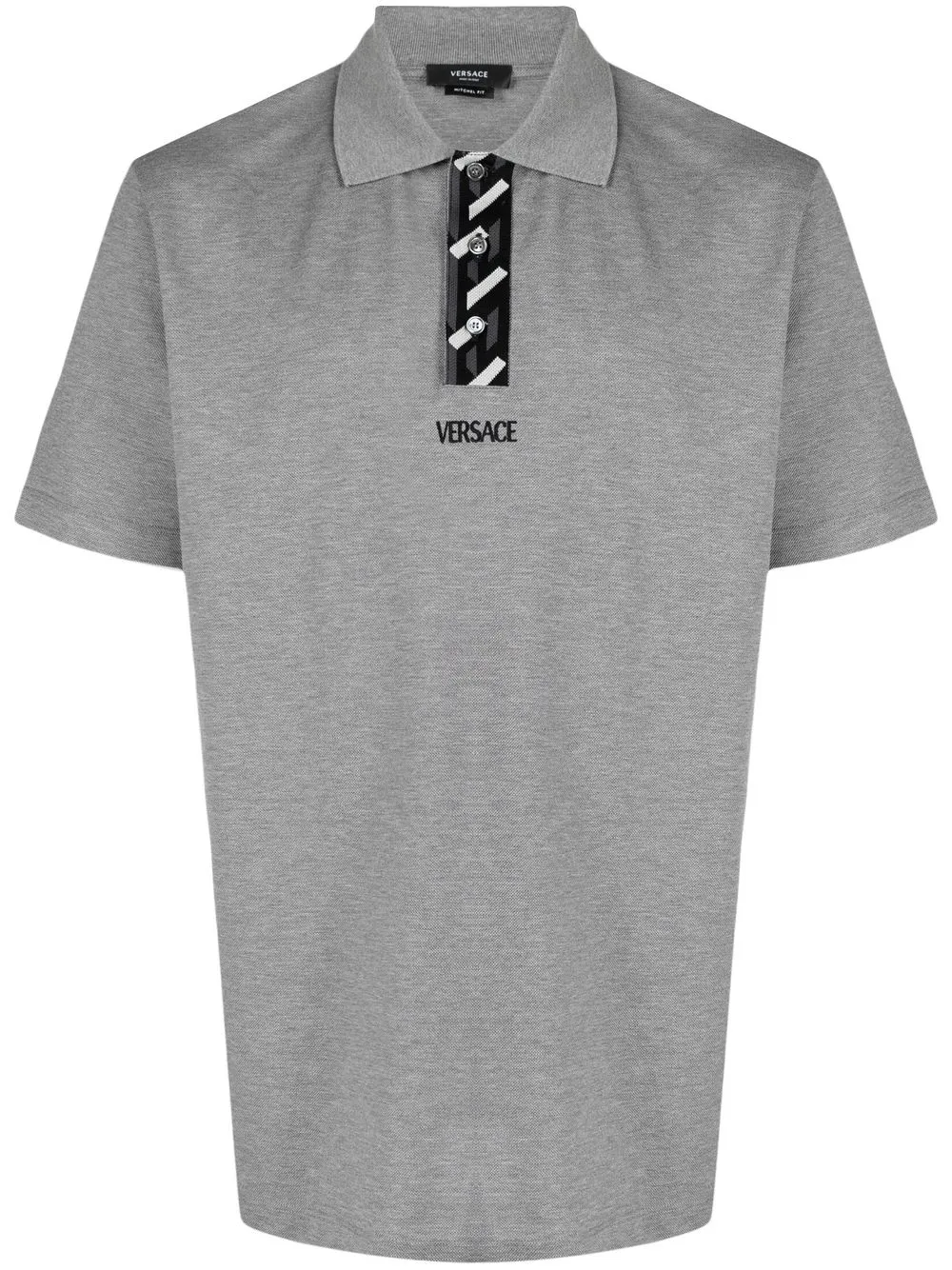 

Versace cotton logo-embroidered polo shirt - Grey