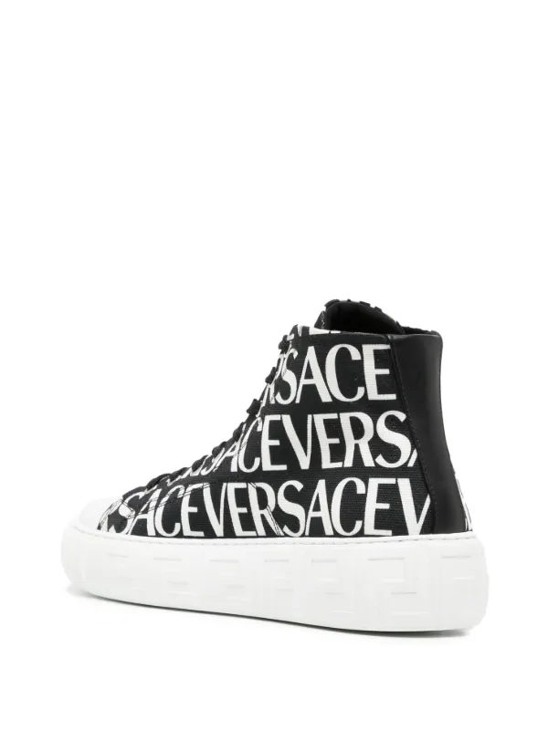 Versace logo print high top Sneakers Farfetch
