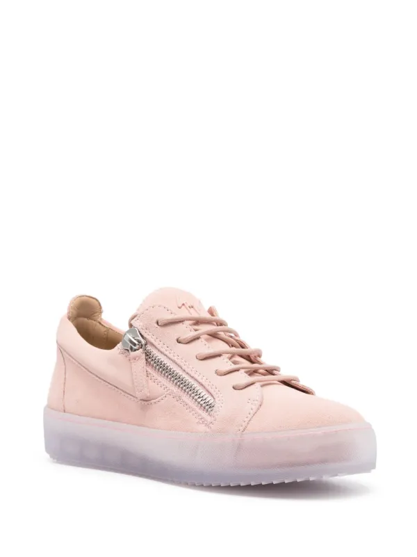 ぴぴす Giuseppe Zanotti ジップディテール レザースニーカー | ピンク
