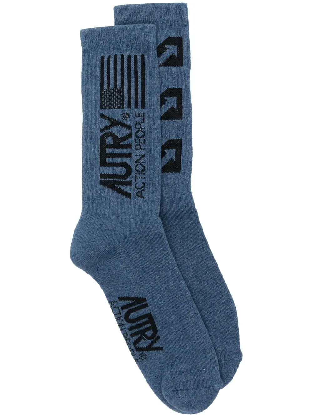

Autry side logo-print socks - Blue