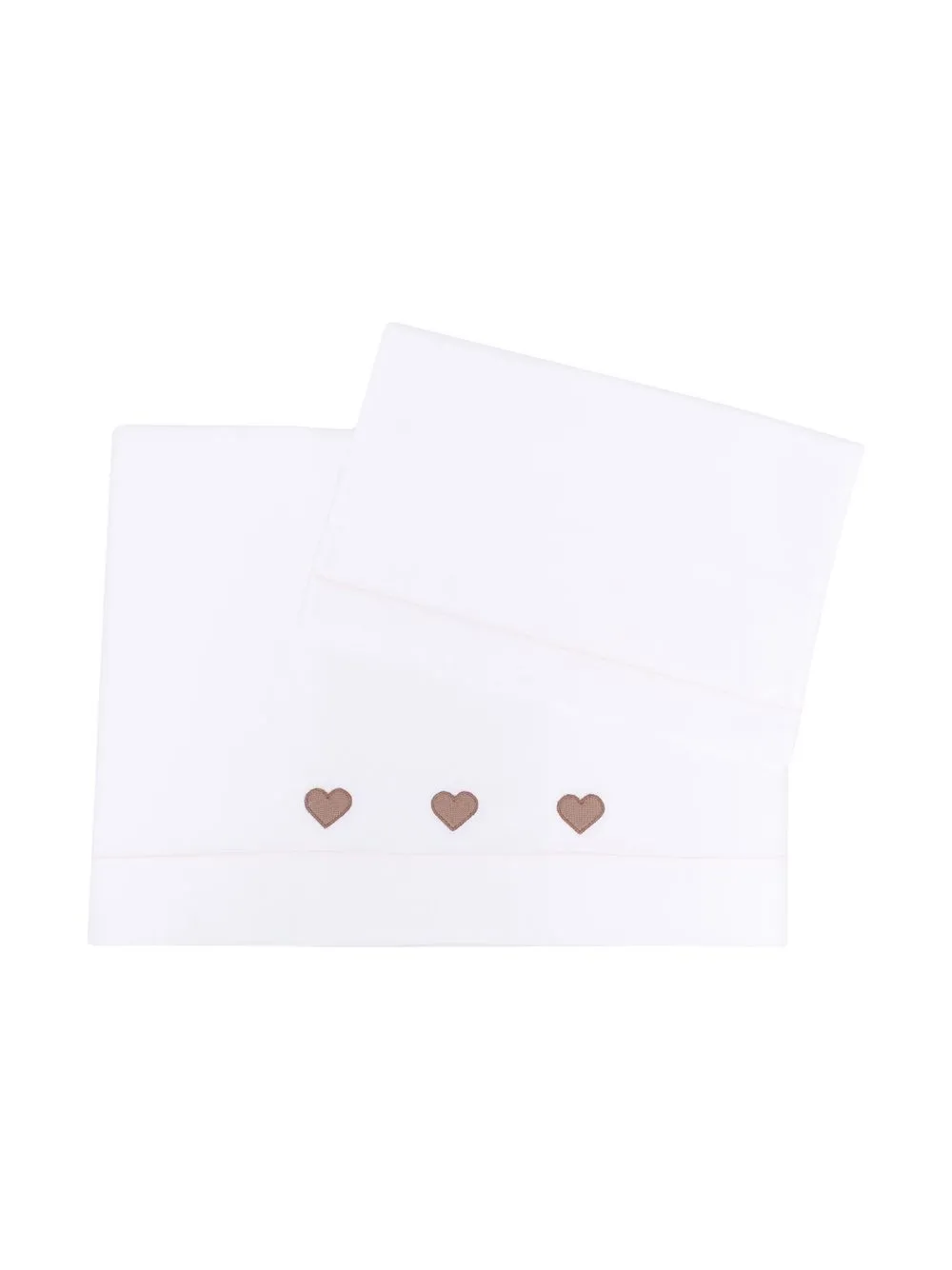 

Colorichiari heart-motif cotton blanket set - White