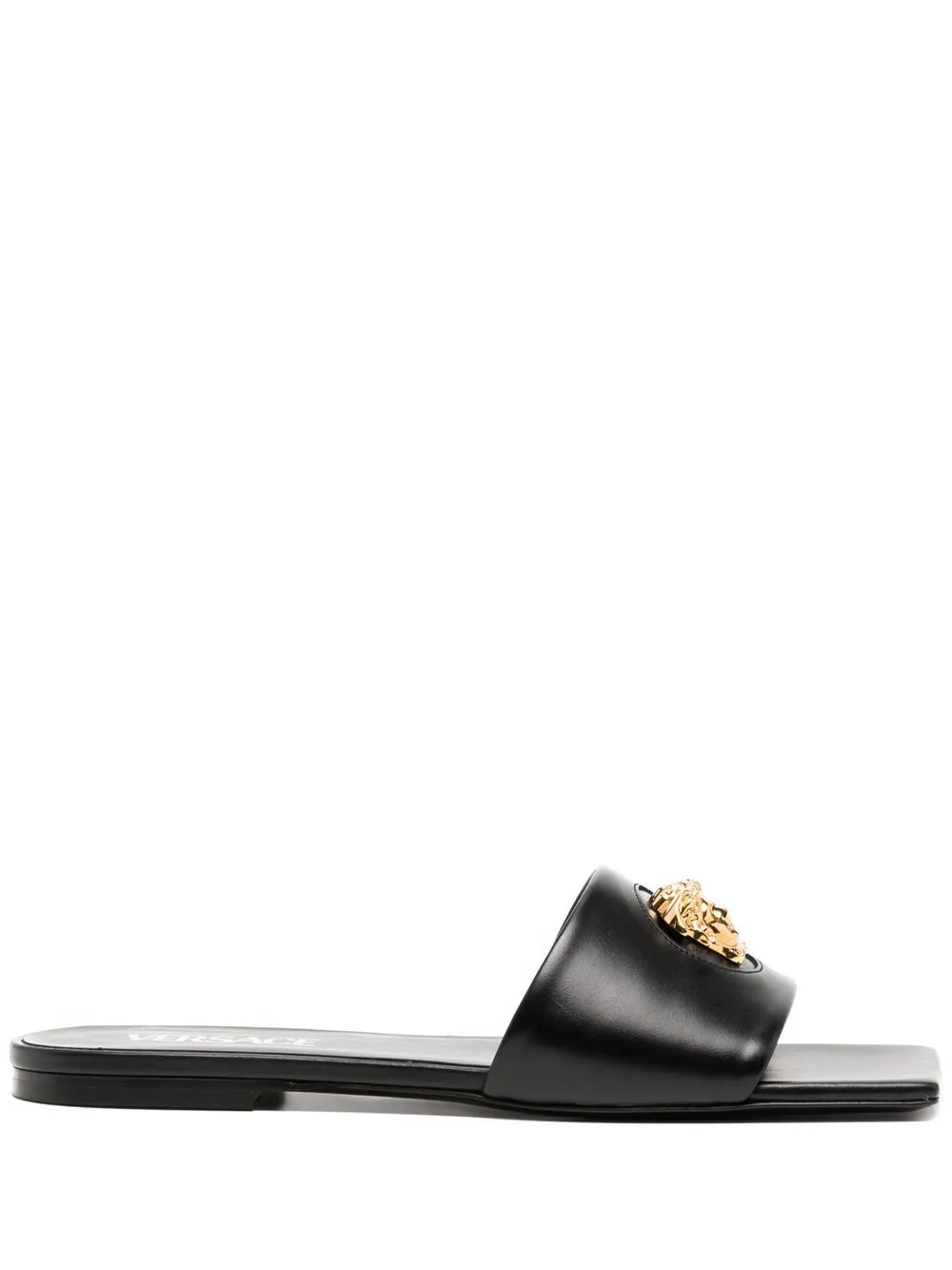 

Versace leather slip-on sandals - Black