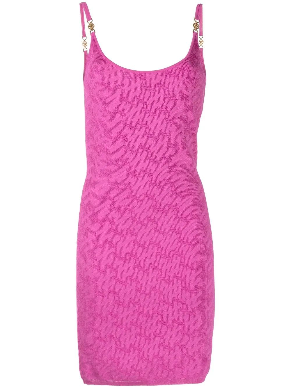 

Versace La Greca-pattern knitted dress - Pink