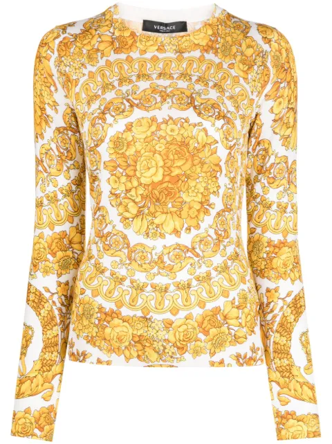 Versace Barocco-print silk jumper