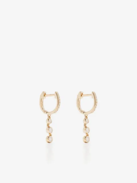 Ef Collection 14kt yellow gold diamond huggie earring