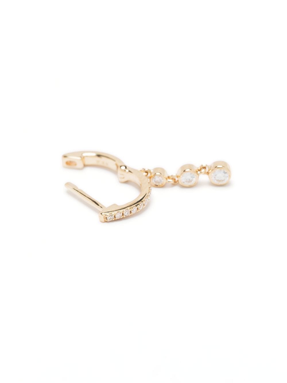 Shop Ef Collection 14kt Yellow Gold Diamond Huggie Earring In 金色