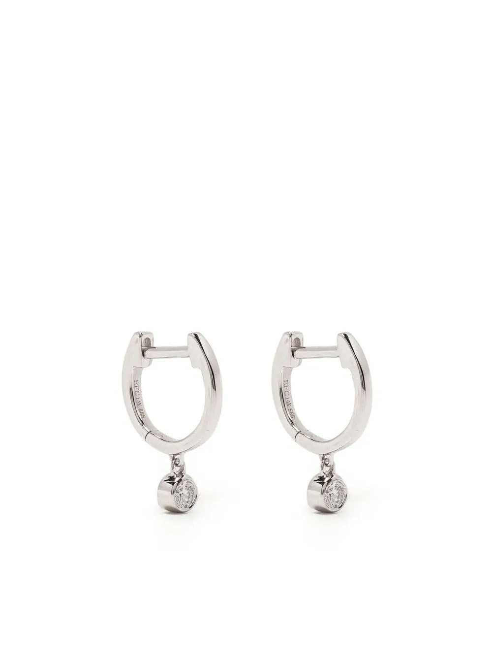 

Ef Collection 14kt white gold diamond huggie earrings - Silver