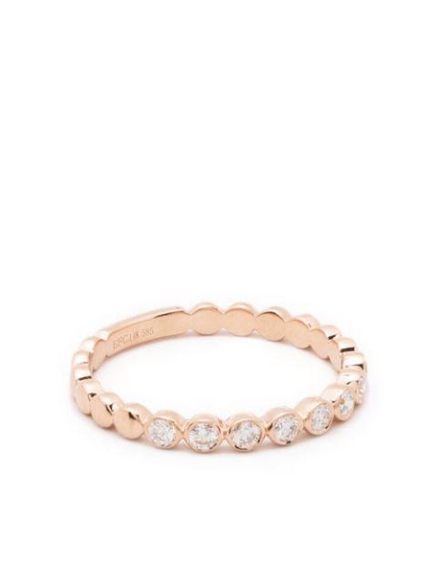 Ef Collection 14kt rose gold diamond stack ring