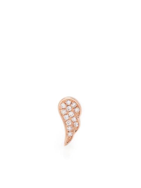 Ef Collection 14kt rose gold Angel Wing diamond stud earring