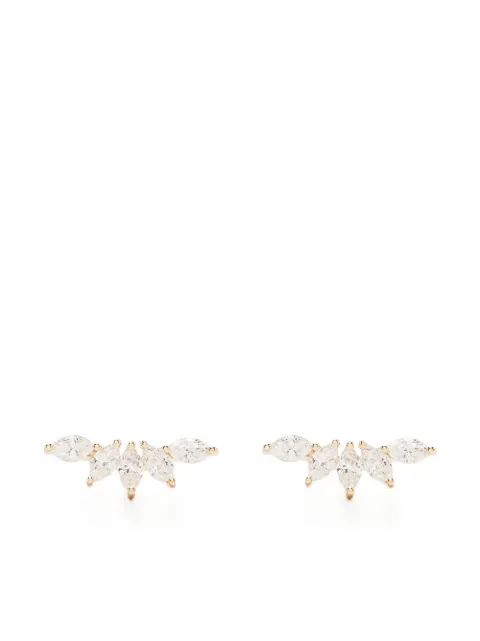 Ef Collection 14kt yellow gold Fan diamond earring