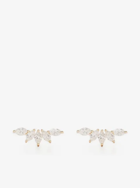 Ef Collection 14kt yellow gold Fan diamond earring