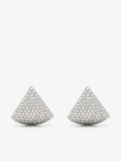 Ef Collection 14kt white gold diamond stud earrings