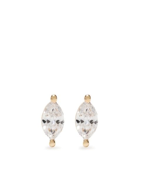 Ef Collection 14kt yellow gold diamond stud earring