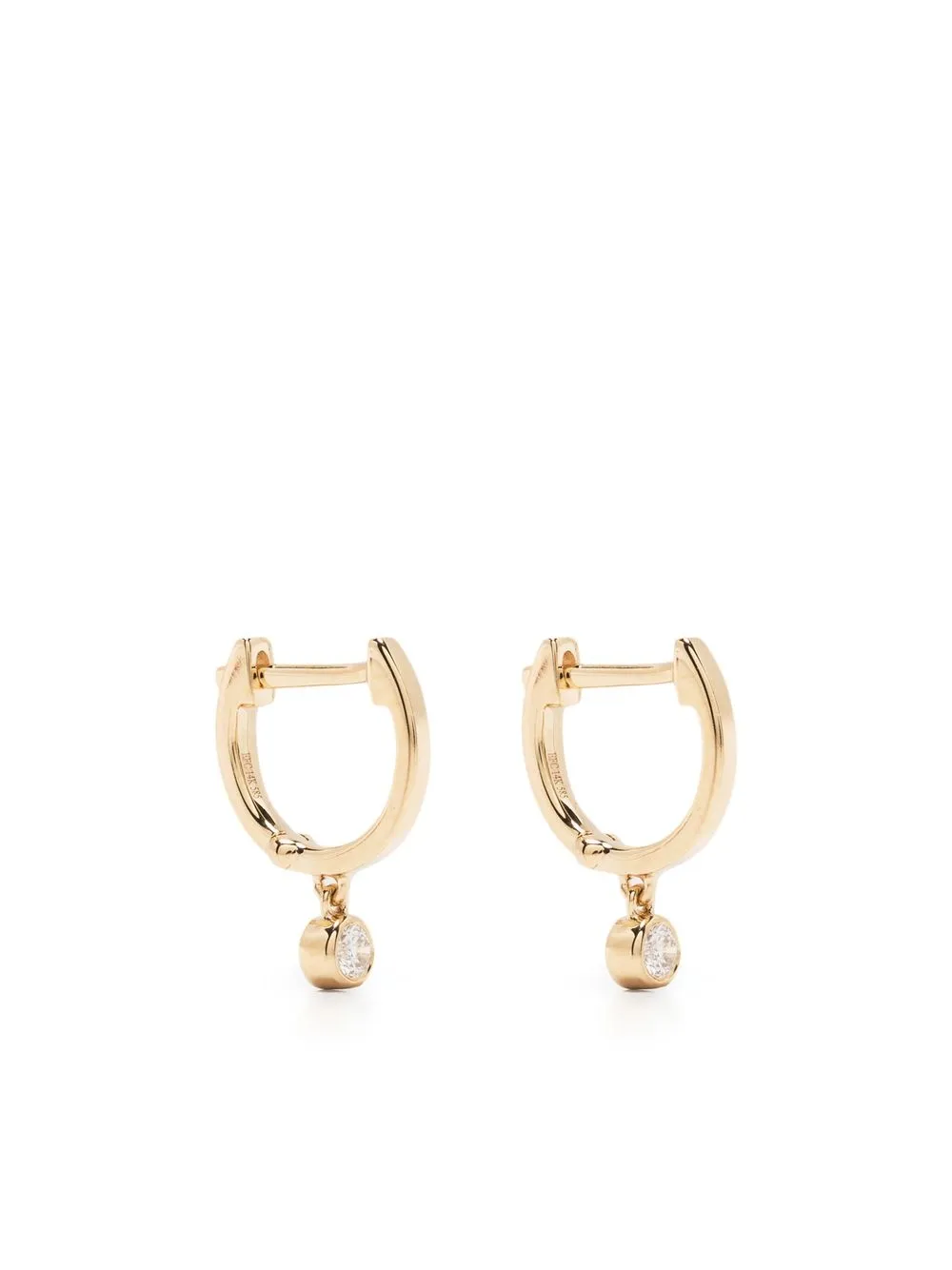 

Ef Collection 14kt yellow gold mini diamond huggie hoop earrings
