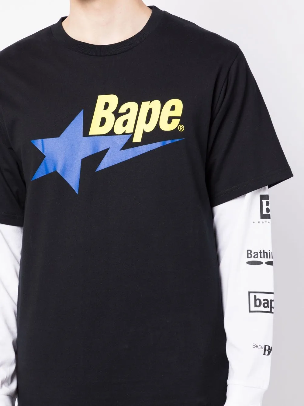 A BATHING APE® BAPE STA Layered long sleeve T shirt   Farfetch