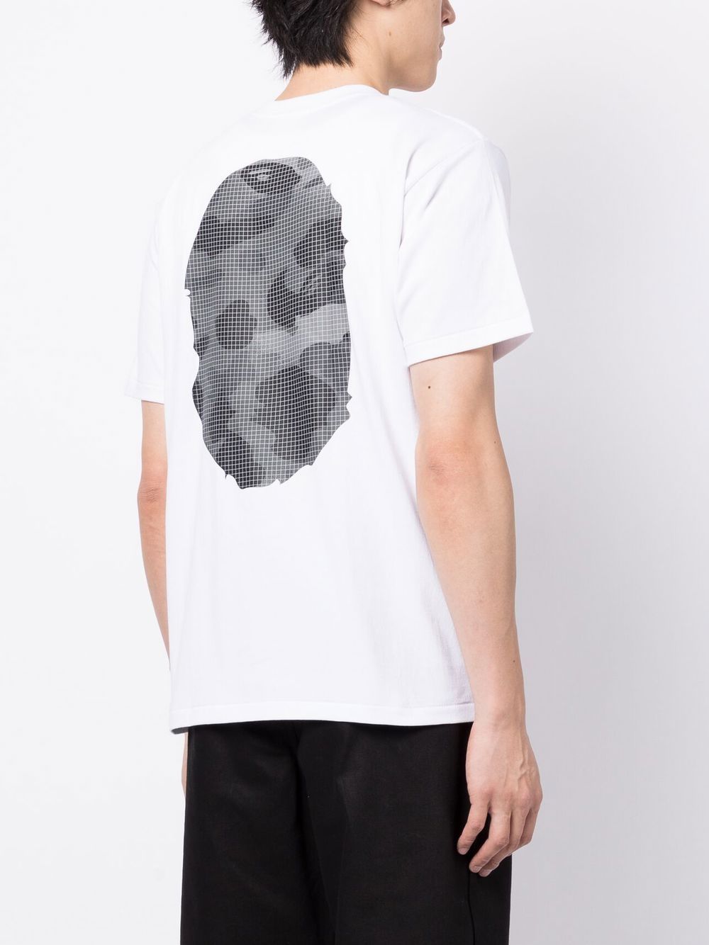 A BATHING APE® Grid Camo Big Ape-Head T-shirt - Farfetch