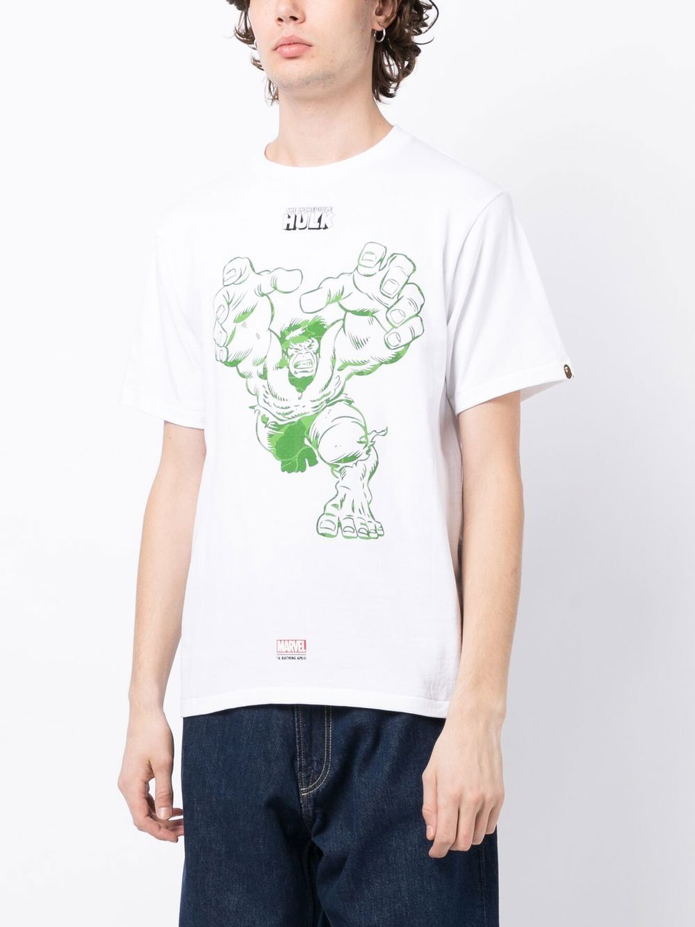 A BATHING APE® x Marvel Hulk-print T-shirt - Farfetch