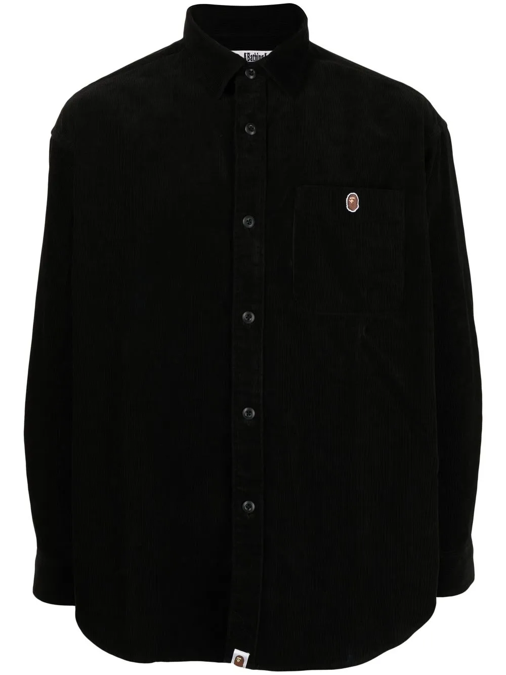 

A BATHING APE® logo-patch cotton shirt - Black