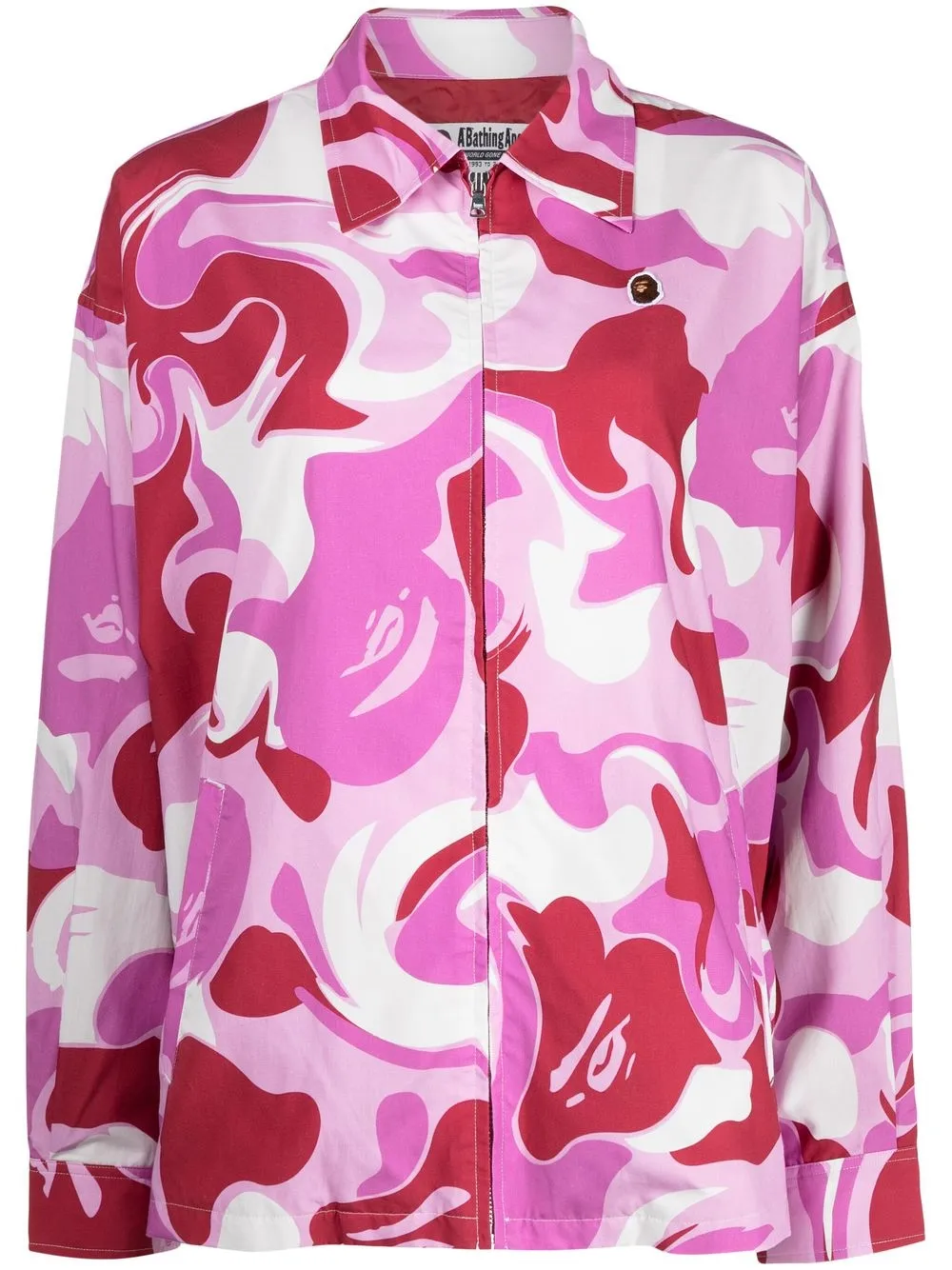 

A BATHING APE® abstract-print zip-up jacket - Pink