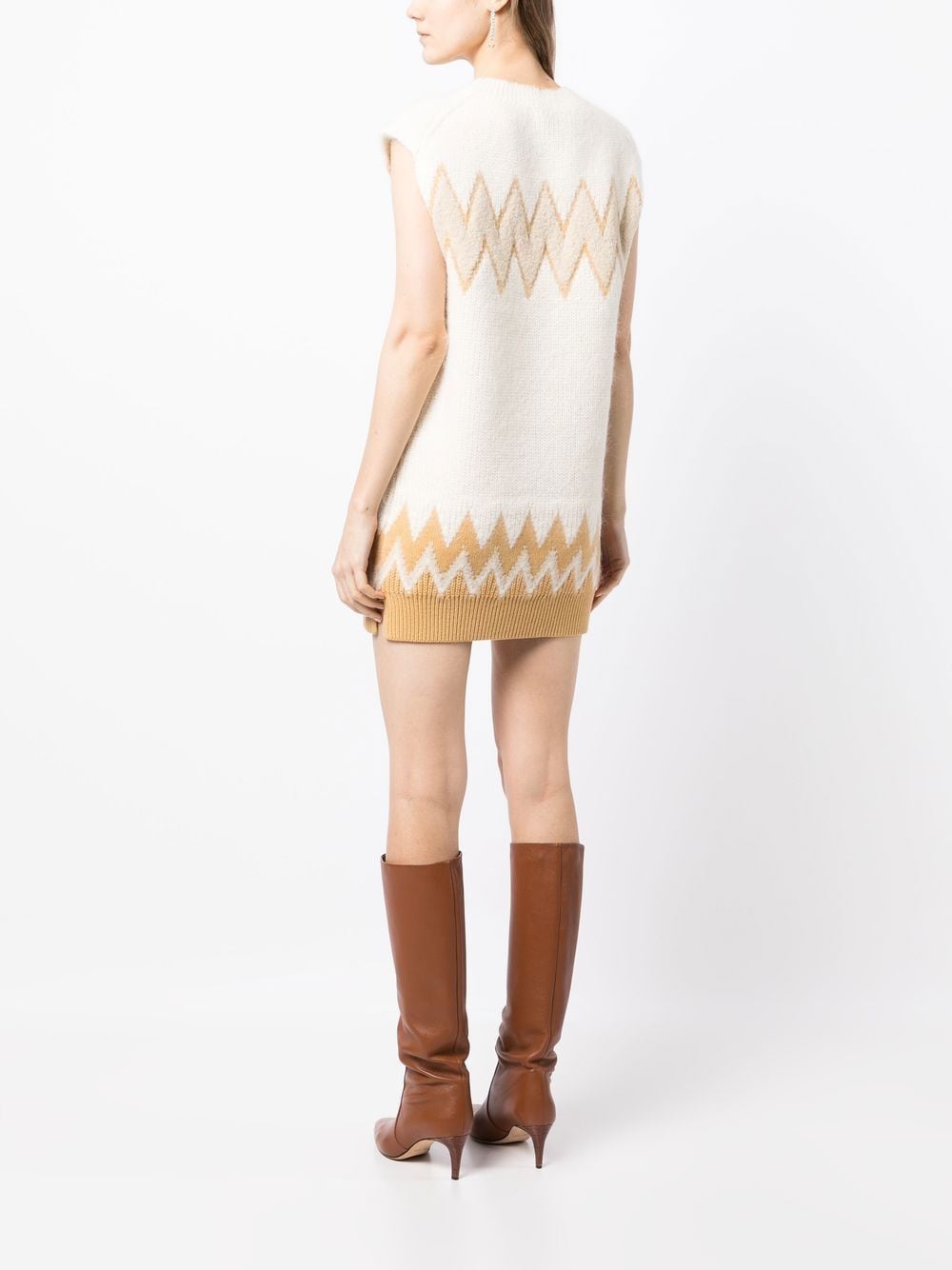 Shop Onefifteen Zigzag Embroidered Mini Dress In 白色