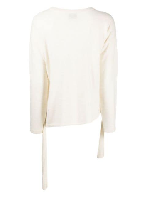 asymmetric-hem knitted top