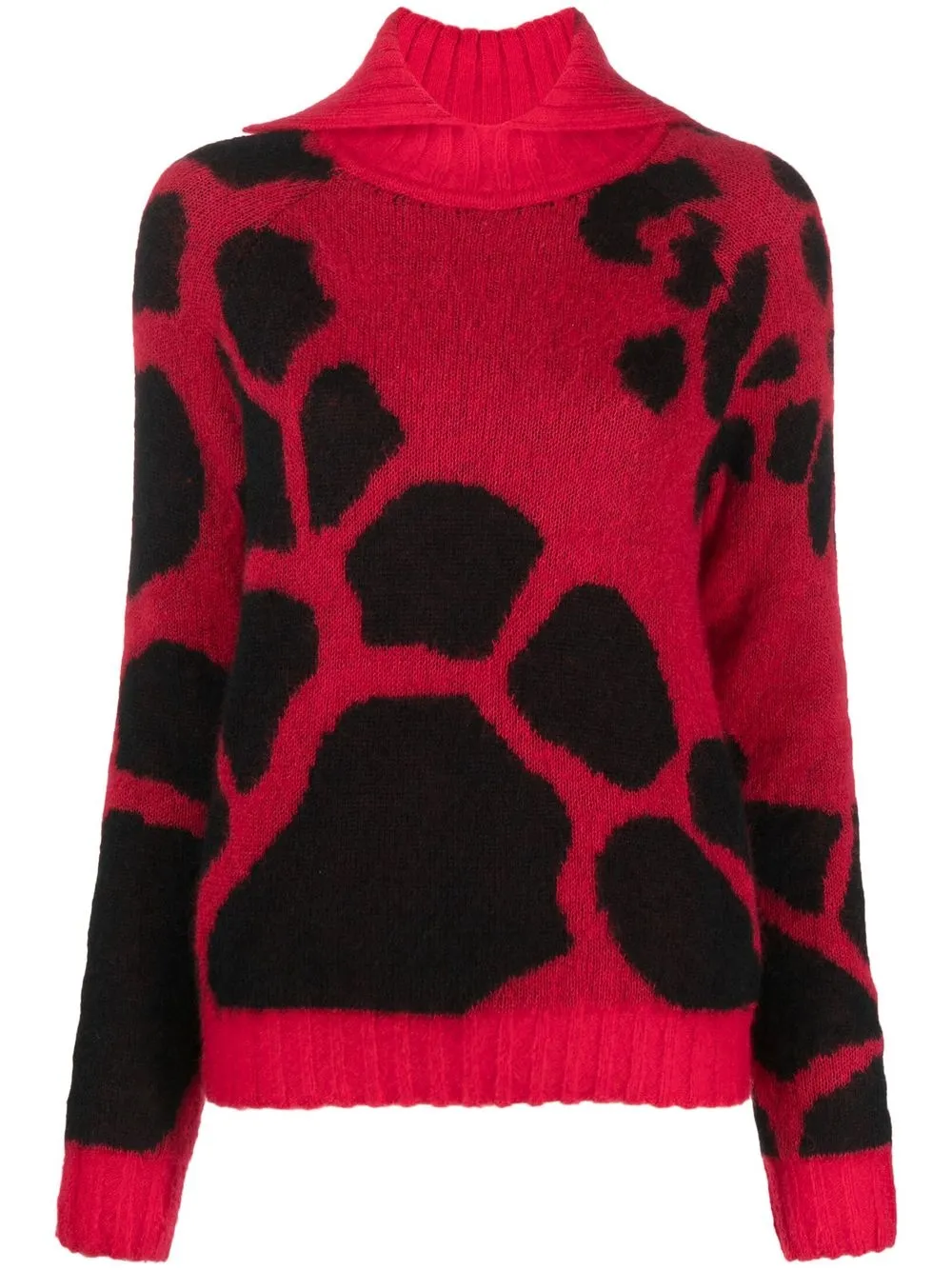 

MCM abstract-pattern knitted jumper - Red