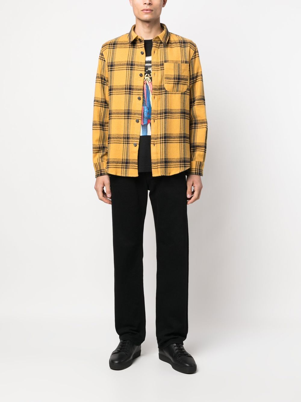 CHECK-PRINT LONG-SLEEVE SHIRT