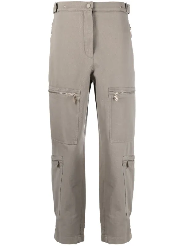 FENDI zip detail straight leg Trousers Green FARFETCH AO