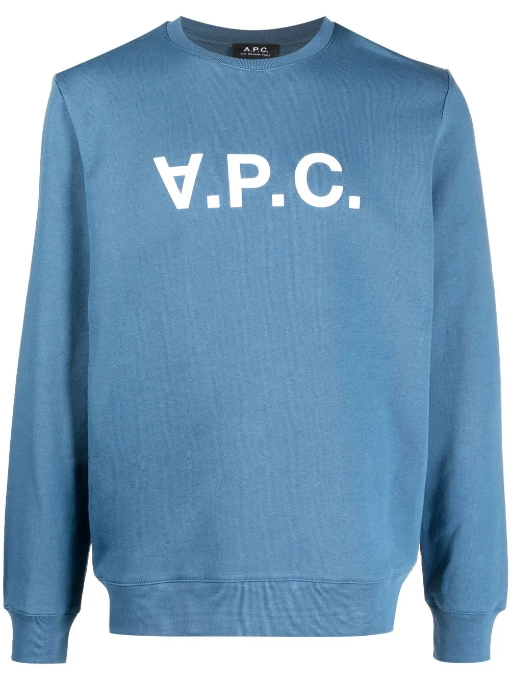 Apc Logo-print Sweatshirt In Blue