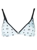 Chiara Ferragni logo-print triangle-cup bra - Blue