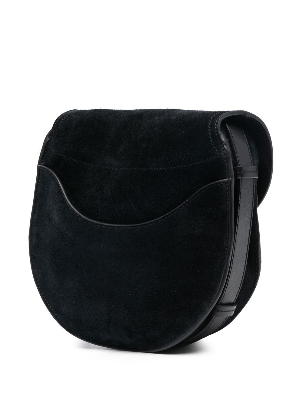 Shop Isabel Marant Single-strap Suede Crossbody Bag In 黑色