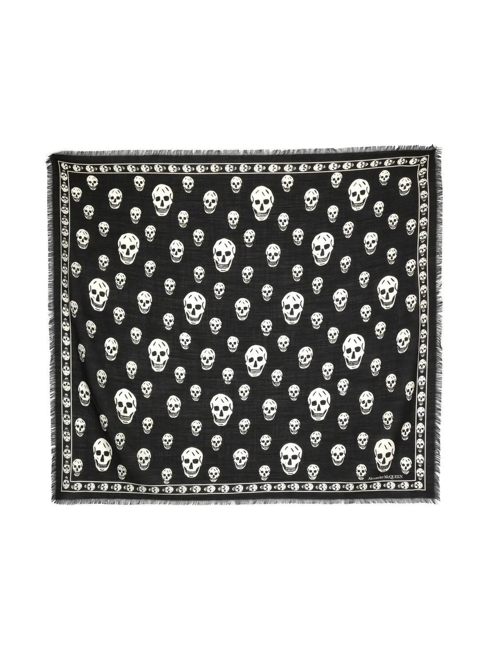 

Alexander McQueen skull-print scarf - 1078 BLACK