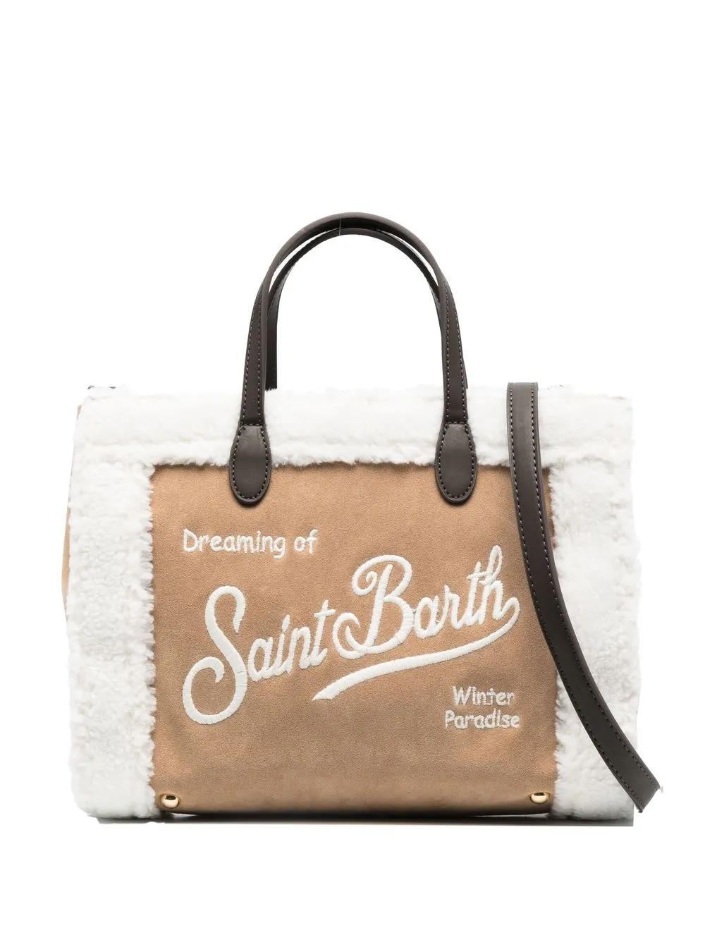 

MC2 Saint Barth faux shearling-trim tote bag - Neutrals