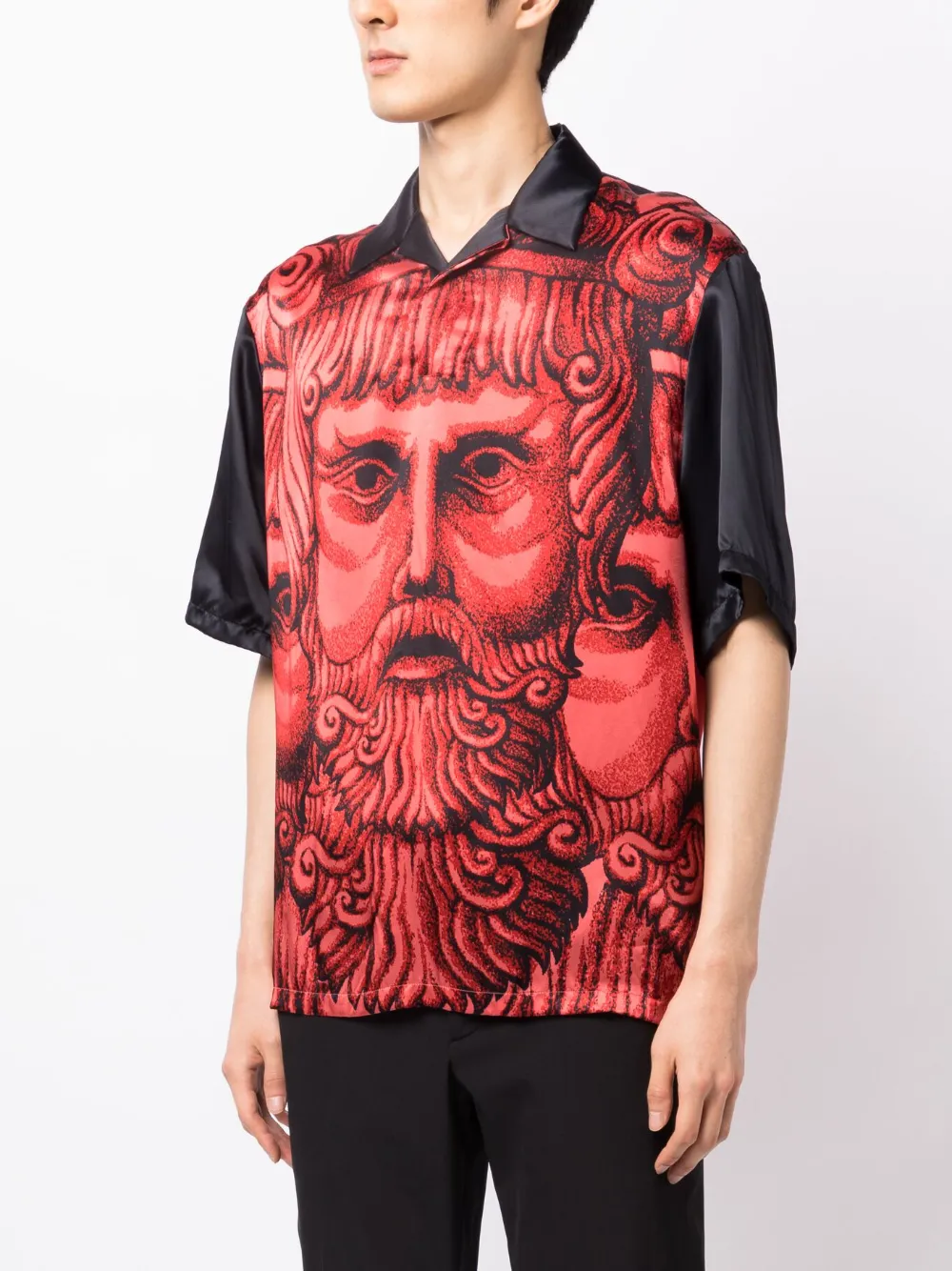 Versace mask-print satin-crepe Shirt - Farfetch