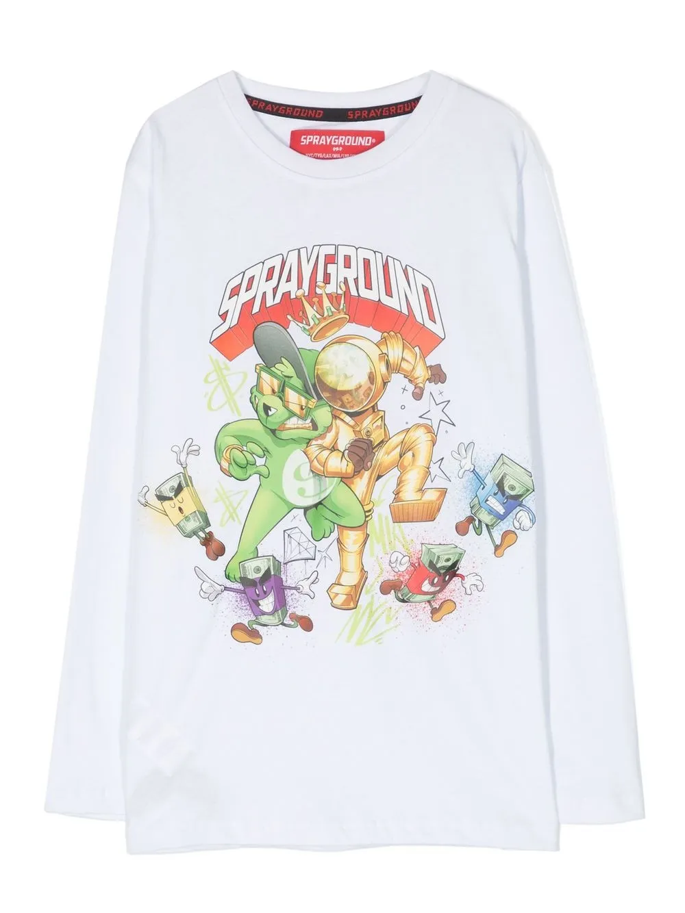 

sprayground kid graphic-print long-sleeve T-shirt - White
