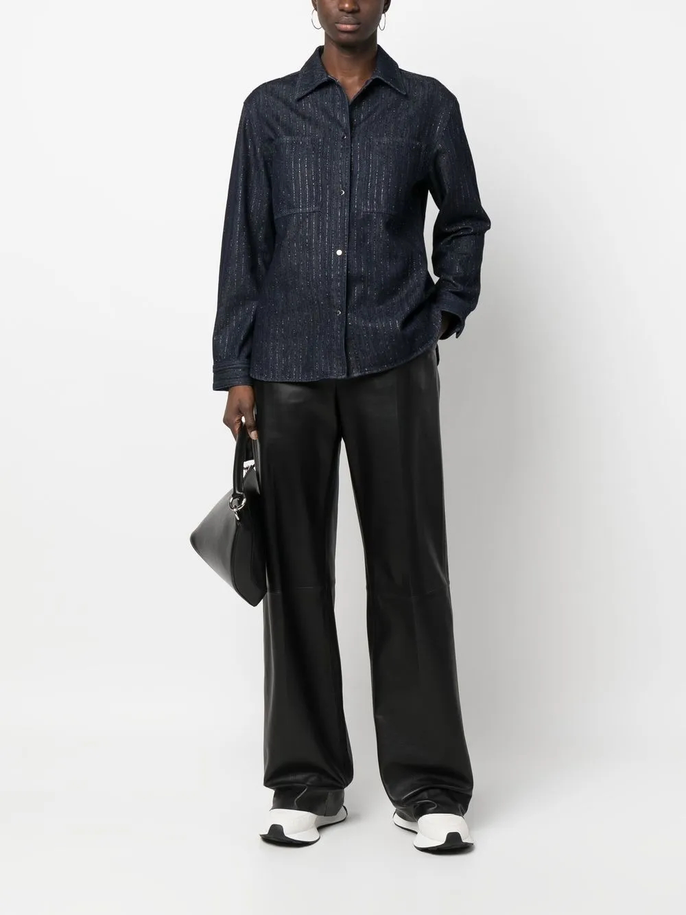 Emporio Armani Blouse met krijtstreep - Blauw