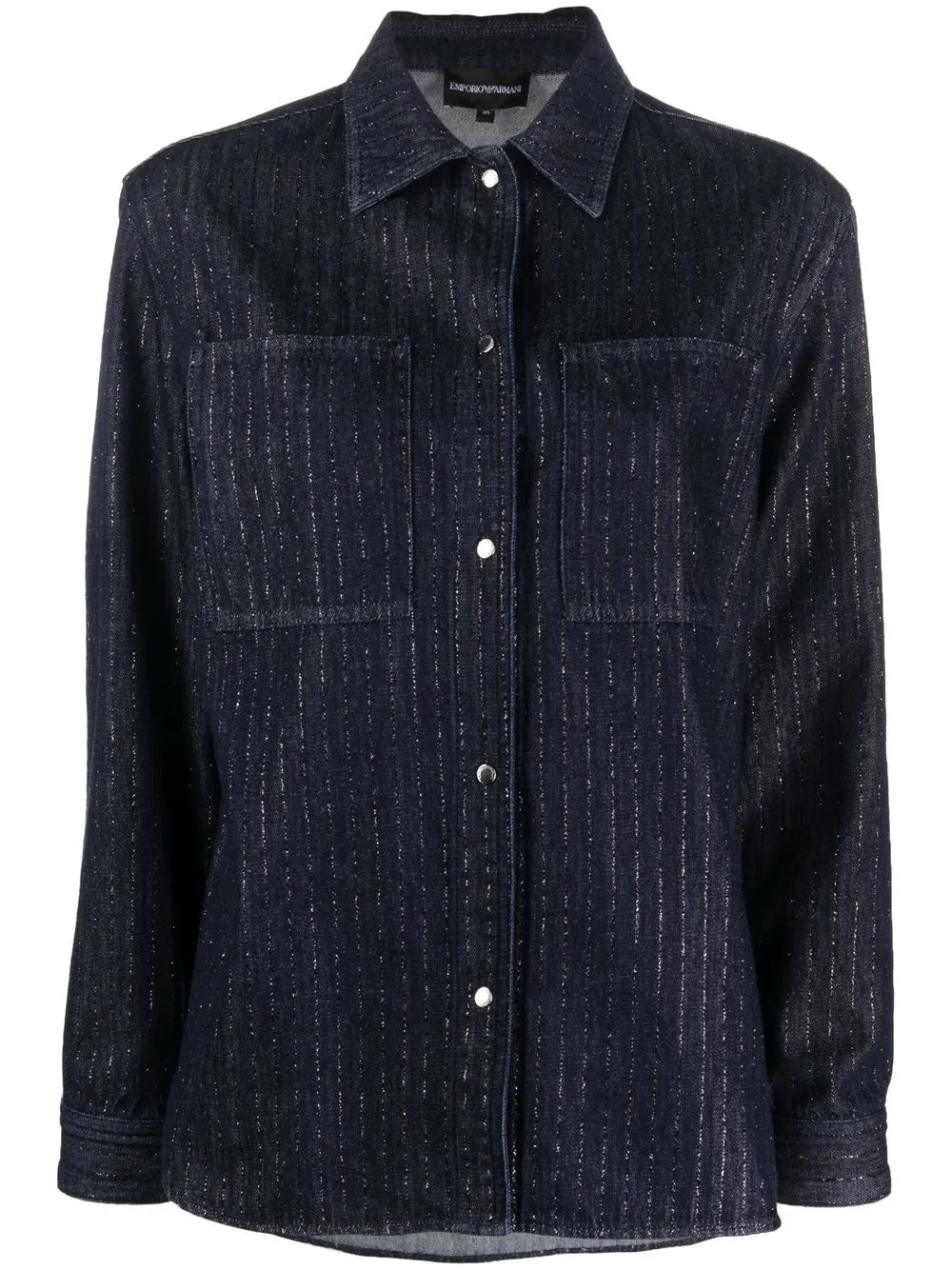 

Emporio Armani long-sleeve pinstripe shirt - Blue