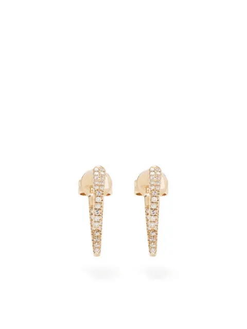 Ef Collection 14kt yellow gold Mini Hook diamond earrings