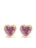 Ef Collection 14kt yellow gold Heart sapphire stud earrings