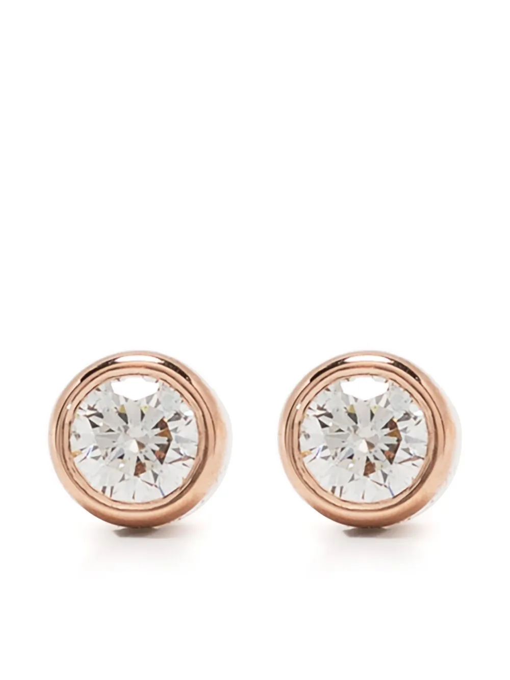

Ef Collection 14kt rose gold diamond stud earrings - Pink