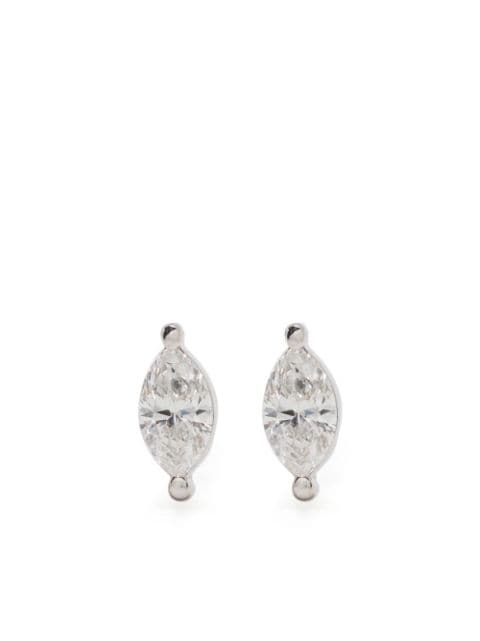Ef Collection 14kt white gold diamond stud earrings