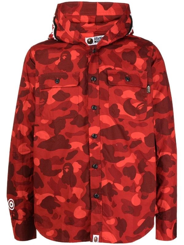 A BATHING APE® camouflage-print Hooded Jacket - Farfetch