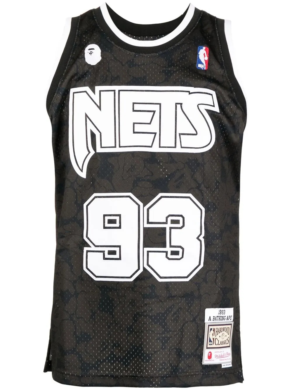 A Bathing Ape Nets-print Detail Tank Top In 黑色