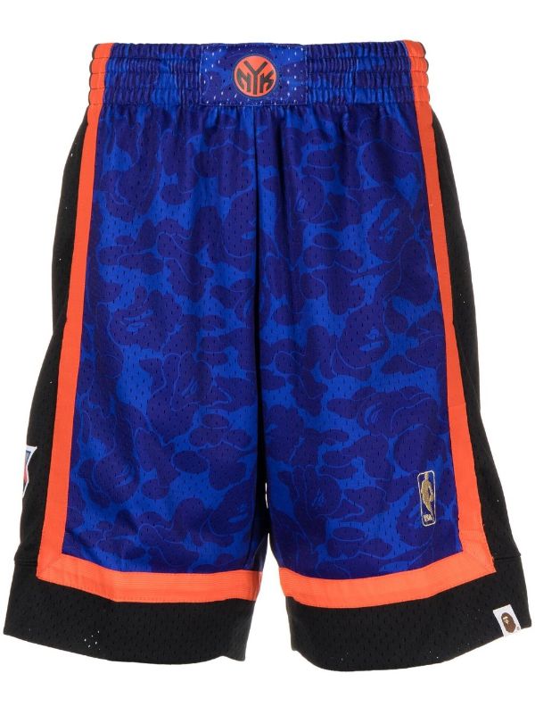 A Bathing Ape x M&N New York Knicks Jersey Shorts - Blue