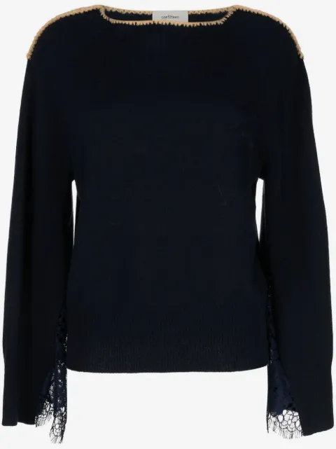 Onefifteen floral-lace detail sweatshirt