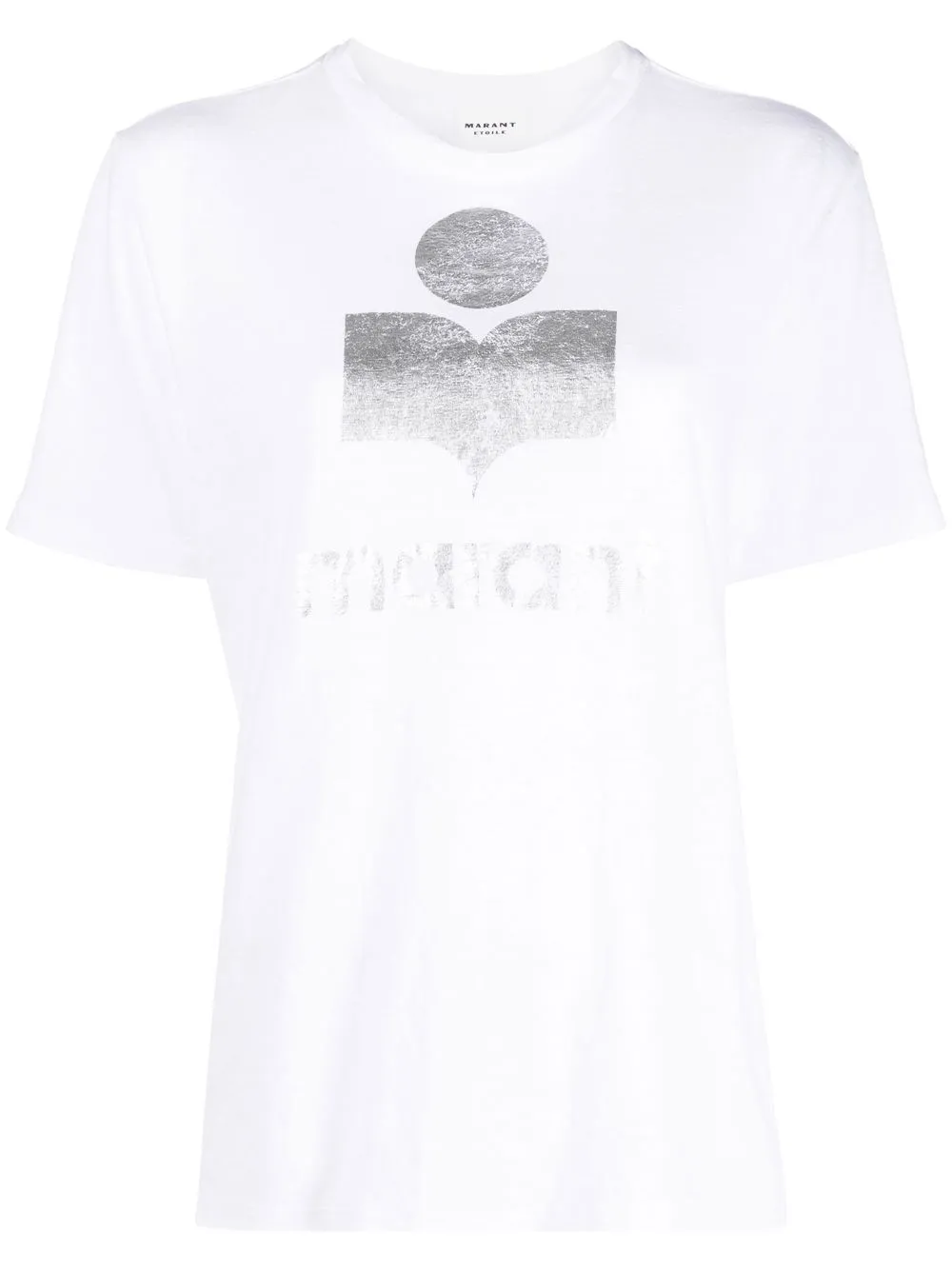 

Isabel Marant Étoile playera con logo metalizado - Blanco