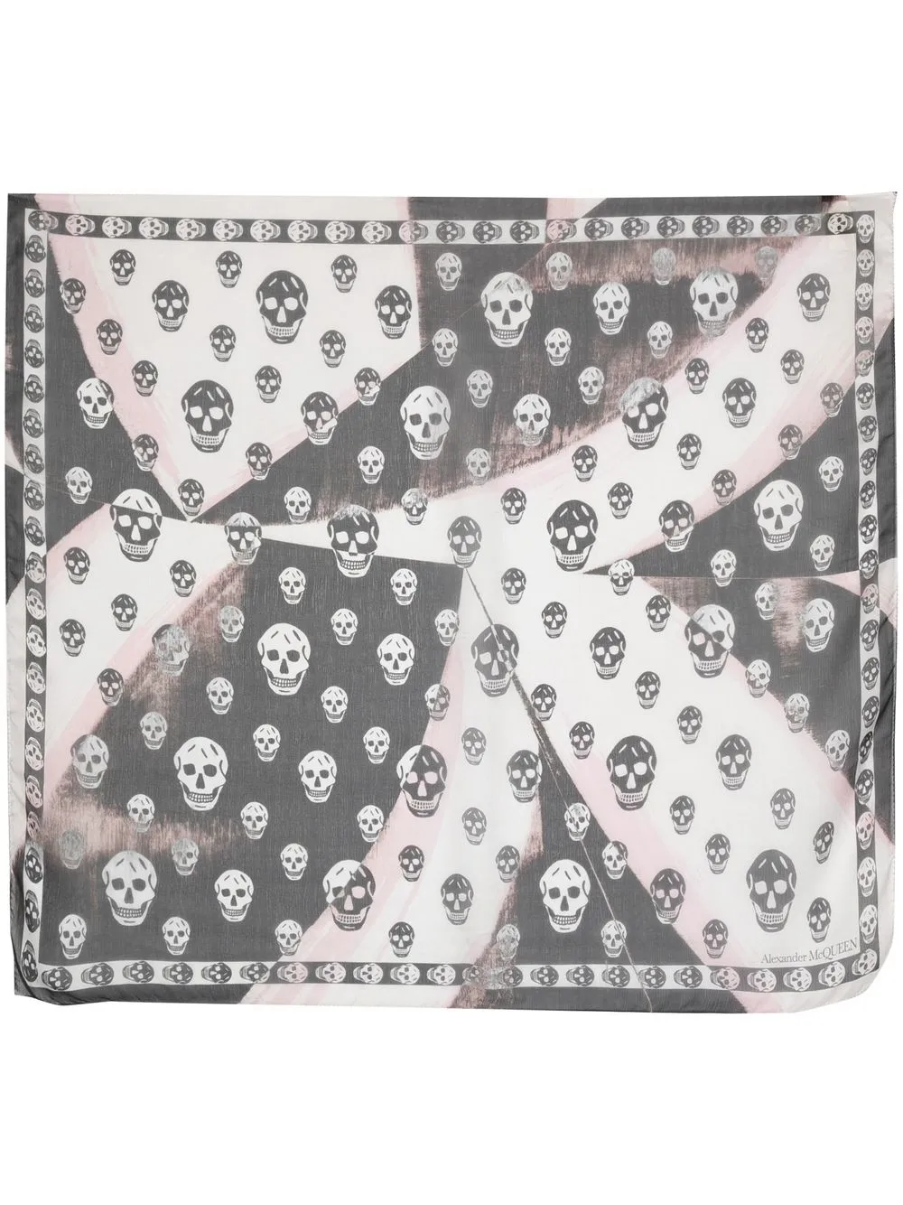 

Alexander McQueen skull-print silk scarf - Black