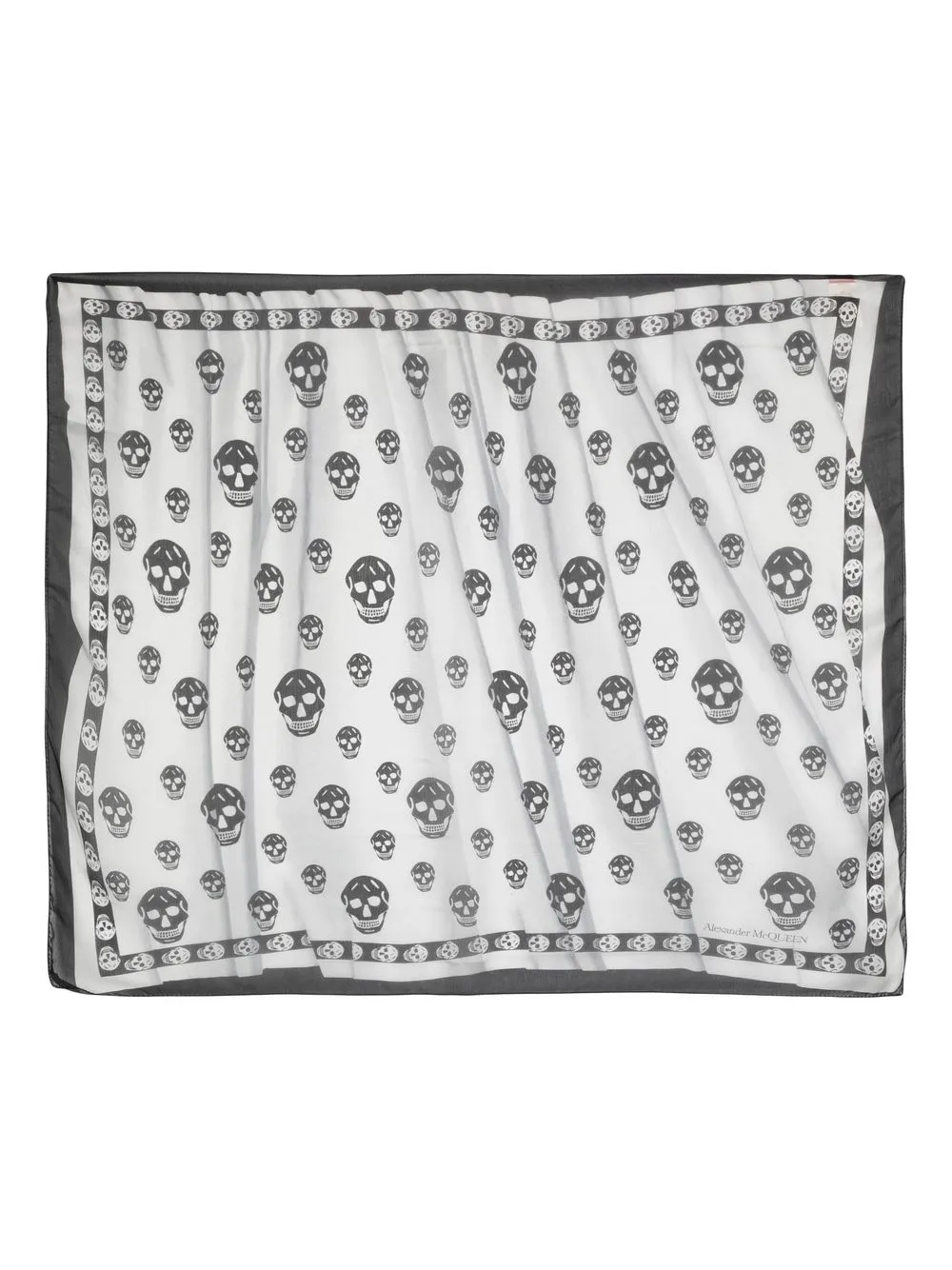 

Alexander McQueen skull-print silk scarf - White